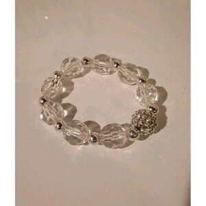 Clear Beaded Stretch Bracelet